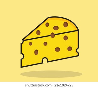 Cheese illustration, cartoon vector icon