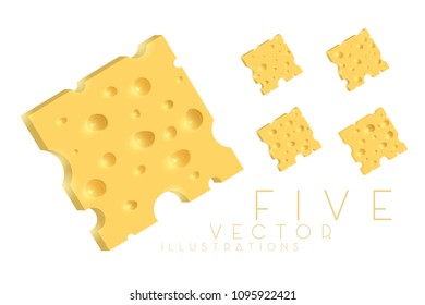 The cheese. Illustration isolated on white background. Graphic concept for your design
