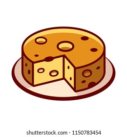 Cheese Illustration on a plate. 