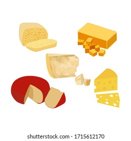 Cheese illustration on the white background. Vector illustration