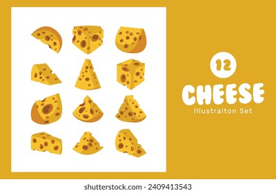 Cheese Illustration Set. these illustrations are perfect for any creative project. you can easily edit it