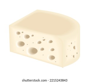cheese isolated icon realistic flat