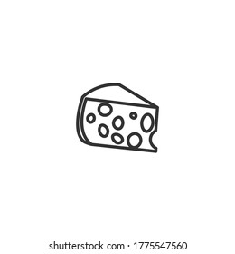 Cheese isolated line icon for web and mobile