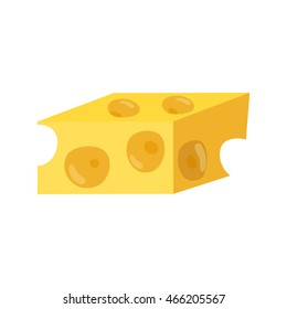 Cheese, isolated object on a white background, vector illustration