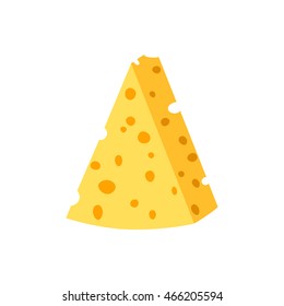 Cheese, isolated object on a white background, vector illustration