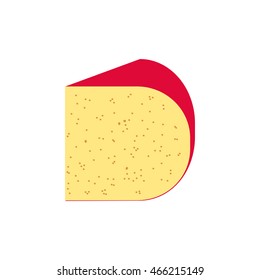 Cheese, isolated object on a white background, vector illustration