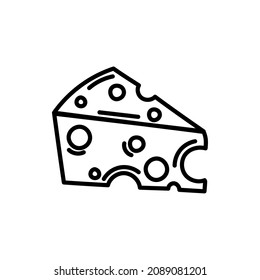 Cheese isolated on a white background, Hand drawn cheese outline vector illustration. Cheese sketch, doodle collection, Set of cheese icons