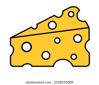 Cheese isolated on a white background. Vector flat illustration.