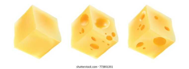 Käse einzeln auf weißem Hintergrund, Vektorgrafik-Set. Handgezeichneter Käse, Vektorgrafik.