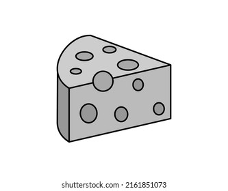 Cheese isometric design icon. Vector web illustration. 3d colorful concept