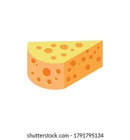 Icono plano isométrico del queso Isolación en blanco