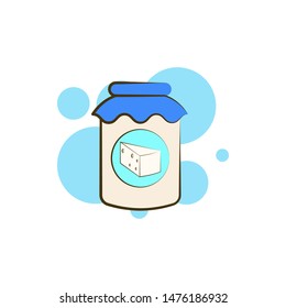 Cheese, jar, halloumi icon. Element of color cheese icon