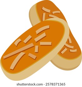 Cheese Kaastengel Cookies Illustration Isolated on White Background