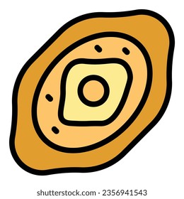 Cheese khachapuri icon outline vector. Bread food. Cuisine meal color flat