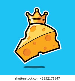 Cheese king cartoon vector illustration