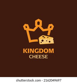 Cheese with king logo design vector graphic symbol icon sign illustration creative idea