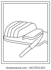 A cheese knife in colouring page vector download