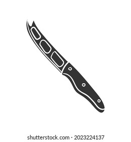 Cheese Knife Icon Silhouette Illustration. Kitchen Tool Vector Graphic Pictogram Symbol Clip Art. Doodle Sketch Black Sign.