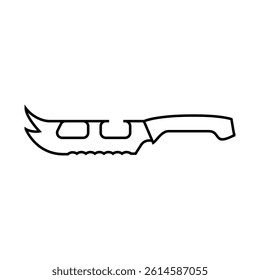 cheese knife line icon vector. cheese knife sign. isolated contour symbol black illustration