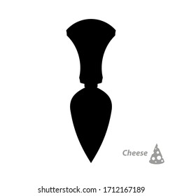 Cheese knife silhouette. Flat style. Logo, sign