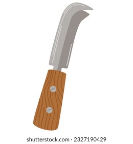 Cheese Knife. Utensils. Kitchen tools. Vector Hand draw Illustration isolated on the white background. 