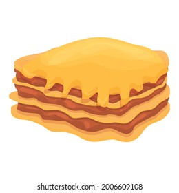 Käse Lasagna Symbol Cartoon Vektor. Nudelgerichte. Italienisches Trockenfutter