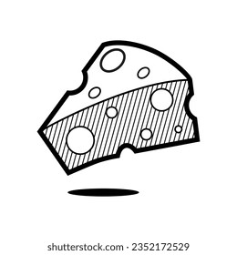 
Dibujo vectorial de dibujos animados de línea de queso