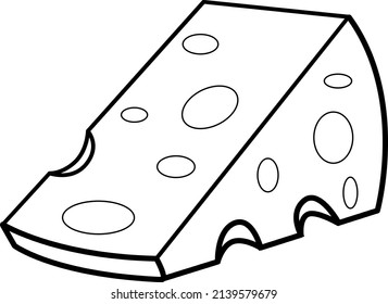 Arte de la línea de queso. Un trozo de queso