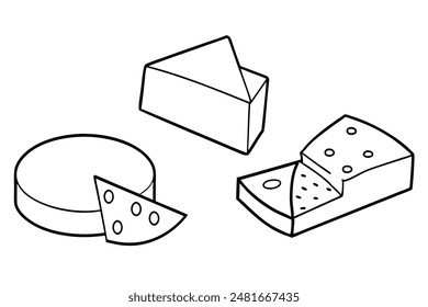 cheese Line Art Sophisticated Minimalist and Detailed Illustrations