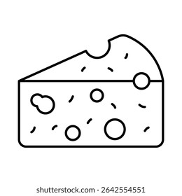 Cheese Line Editable Stroke Icon. Fast-food And Drinks Themes Vector Illustration
