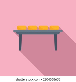 Cheese line icon flat vector. Milk factory. Bucket process