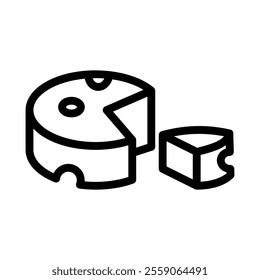 cheese line icon illustration vector graphic. Simple element illustration vector graphic, suitable for app, websites, and presentations isolated on white background