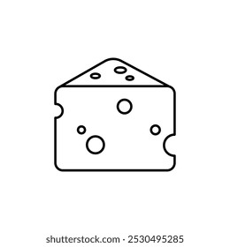 Cheese line icon isolated on white background. Vector illustration.