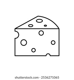 Cheese line icon isolated on white background. Vector illustration.