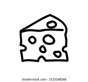 Cheese line icon, outline vector sign, linear pictogram isolated on white. logo illustration