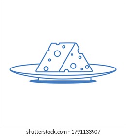 Cheese line icon, outline vector sign, cheese plate icon design, logo illustration