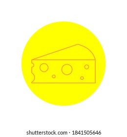 Cheese line icon, outline vector sign, linear pictogram isolated on yellow background