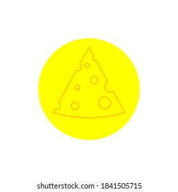 Cheese line icon, outline vector sign, linear pictogram isolated on yellow background