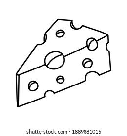 Cheese line icon, outline vector sign, isolated on white. logo illustration