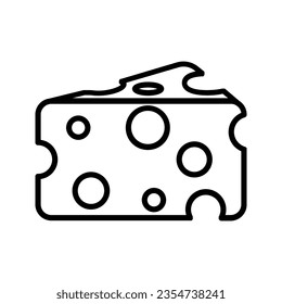 Käseliniensymbol, Umriss-Vektorzeichen, lineares Piktogramm einzeln auf Weiß. Logo-Illustration