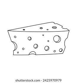 cheese line icon, outline vector sign, linear illustration isolated on white