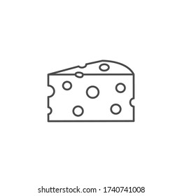 Cheese Line Icon Vector Illustration Isolated On White.