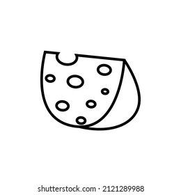 Cheese line icon, vector outline logo isolated on white background