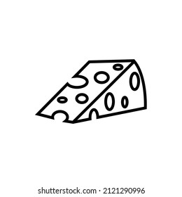 Icono de línea de queso, logotipo de contorno vectorial aislado en fondo blanco