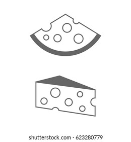 Cheese line icons isolated on white background