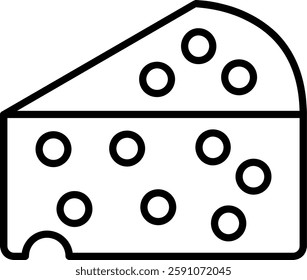 Cheese Line Vector Icon Design