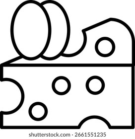 Cheese Line vector Icon Design