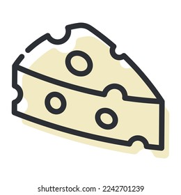 Cheese linear icon. Food symbol. Logo concept. Vector illustration isolated on white background.