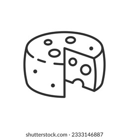 Cheese, linear icon. Line with editable stroke