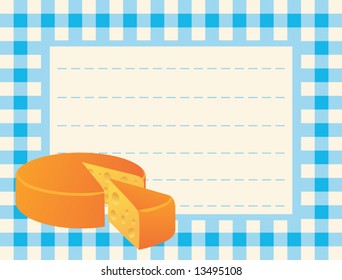 Cheese loaf on chequered background